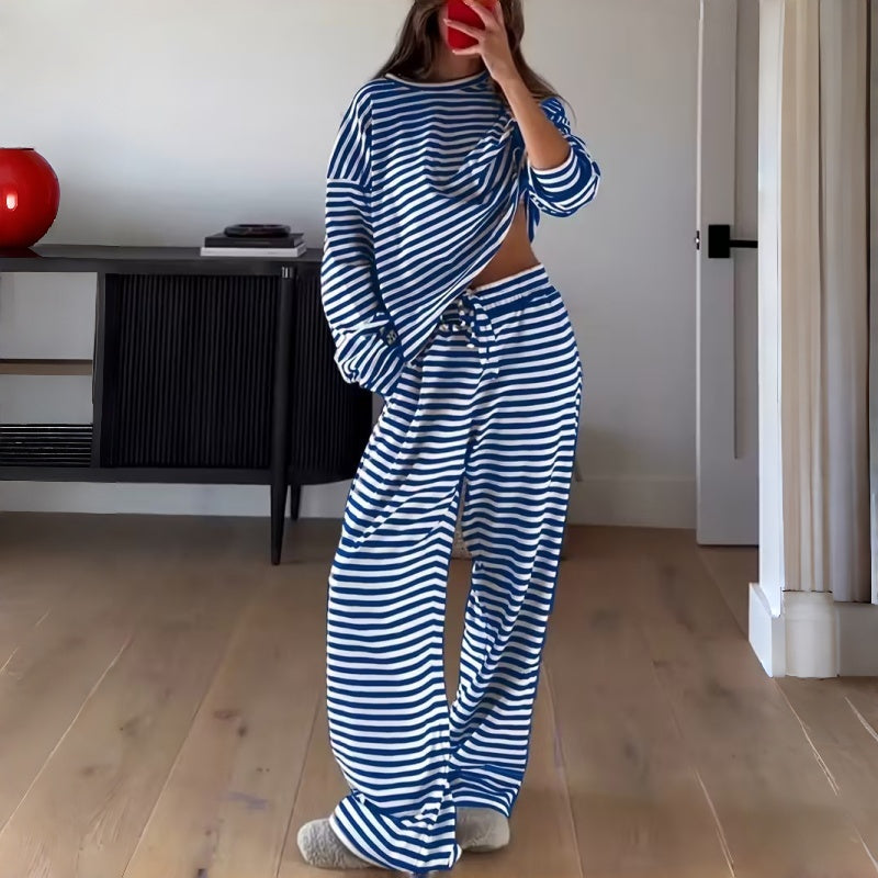 Helene | Dvoudílný pruhovaný set s dlouhým rukávem pro ženy