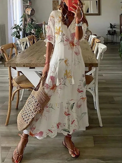 Michaela - Boho šaty s pokrytím břicha